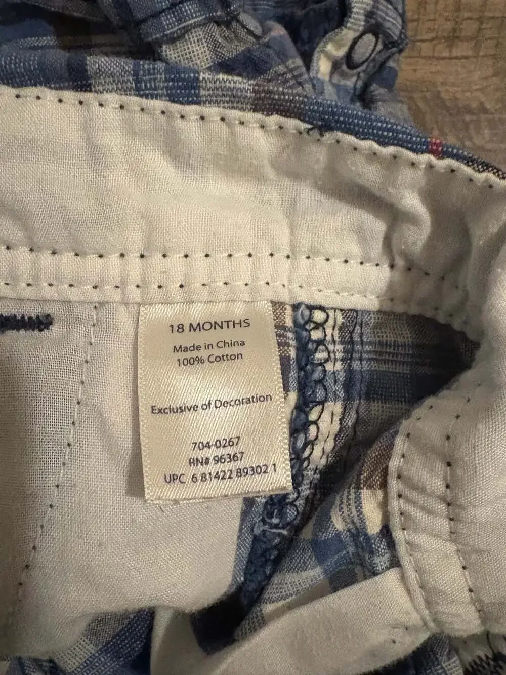OshKosh B'gosh Baby Boy 18 Months Blue Plaid Vestbak Shortall Overalls